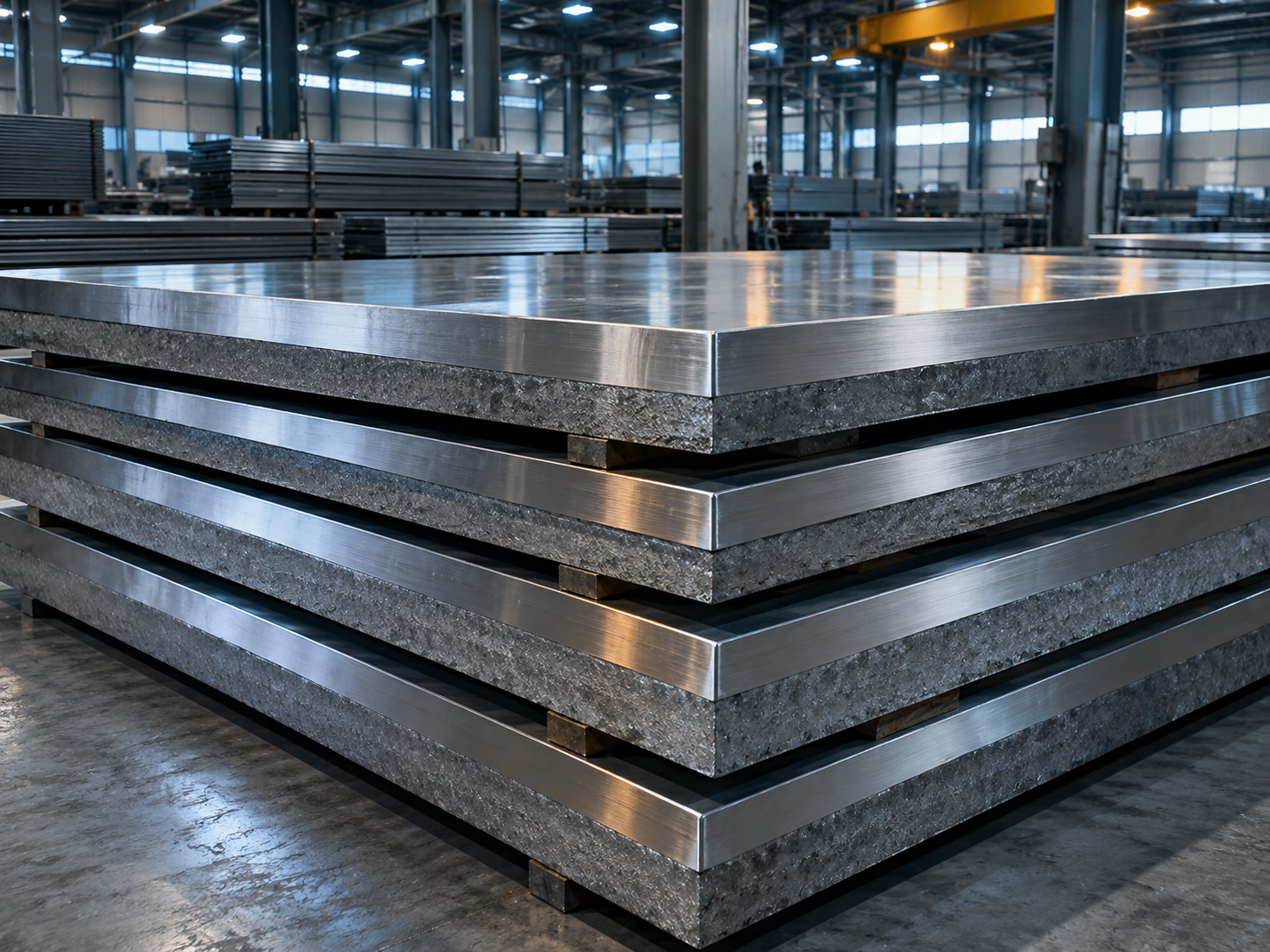 Steel plate supply in a warehouse